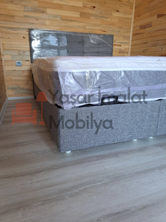 Çift Kişilik Keten Set (Baza+Başlık+Yatak)