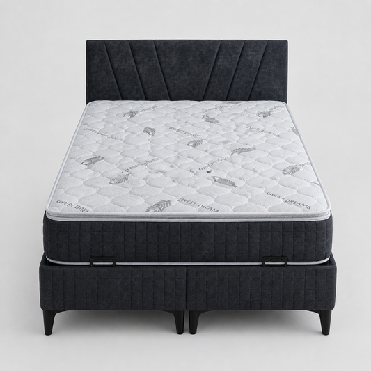 Solid Çift Pedli Set (Baza+Başlık+Yatak)